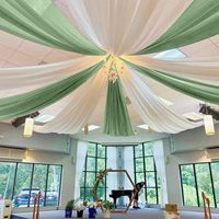MODFUNS Rideaux de plafond pour arche de mariage en mousseline vert sauge, 2 panneaux, 5x30 pieds, voilages fabriqués en Chine