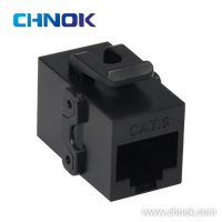 OEM 180 Derajat Putih RJ45 UTP Cat6 Inline Coupler 8P8C PC Housing Keystone Jack DP-KJ-8018 T568A/B Pengkabelan untuk Kabel 24-26AWG