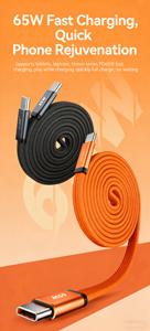 Cable <span class=keywords><strong>de</strong></span> Datos Magnético Trenzado MS <span class=keywords><strong>de</strong></span> 65W <span class=keywords><strong>para</strong></span> Teléfonos iPhone, con Diseño <span class=keywords><strong>de</strong></span> Cable Plano Autoadhesivo <span class=keywords><strong>para</strong></span> un Fácil Almacenamiento Portátil - Product Image 3