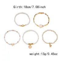 Bracelet d'été bohème fait main RINHOO pour femme, avec perles, étoile de mer, coquillage, perle et corail, bijoux océaniques superposés