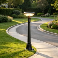 Lampe solaire LED moderne pour cour et jardin, IP65, en aluminium moulé sous pression, avec poteau décoratif extérieur