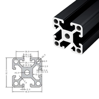 Profilé en aluminium à fente en T 4040, épaisseur de paroi 3 mm, extrusion d'aluminium industriel 6063 T5, en stock avec service de découpe gratuit