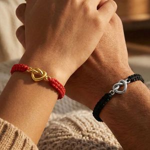 Conjunto de Pulseras de Moda con Nudo de Corazón Infinito para Parejas, Cuerda Trenzada, Regalo de <span class=keywords><strong>Amistad</strong></span> para el Día de San Valentín - Product Image 1