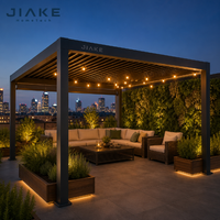 Pergola en aluminium Jiake 6063-T5 avec toit à lames motorisées pour jardin urbain, patio, gazebo, terrasse extérieure, pavillon