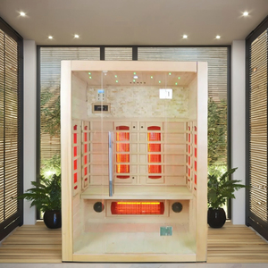 <span class=keywords><strong>Sauna</strong></span> infrarroja de espectro completo Premium Low Emf con luz de siete colores y calefacción de pies para uso en gimnasio en casa - Product Image 5