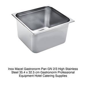 Recipiente para Alimentos GN 2/3 de Acero Inoxidable 18/10, 35.4 × 32.5 × 20 h cm, 1491 g, Inox, Macel - Product Image 2
