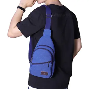 Рюкзак мужской холщовый для путешествий, ранец на ремне через плечо с индивидуальным дизайном, вместительная сумка-слинг через плечо без рисунка, для улицы