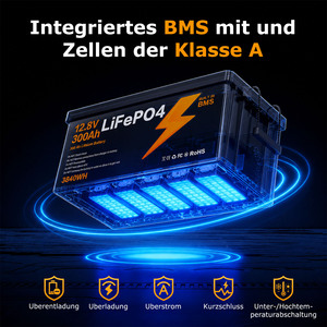 Batterie au lithium 12V 300Ah <span class=keywords><strong>pour</strong></span> entrepôt européen, durée de vie de plus de 15000 cycles à 60 % de décharge profonde, pack de batteries LiFePo4 étanche IP67 - Product Image 3