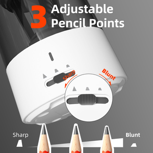 Taille-crayon électrique mignon rechargeable entièrement automatique avec alimentation et éjection automatiques, à un seul trou pour crayons de couleur, idéal pour l'école et le bureau - Product Image 2