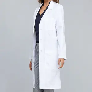 Bata de laboratorio blanca de algodón, uniforme profesional de uniforme para médicos, enfermeras y hospitales, ropa médica para farmacia, clínica, nuevo estilo