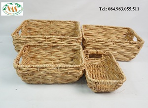 Đa Chức Năng Tự Nhiên Nước Hyacinth Seagrass Lưu Trữ Giỏ Có Thể Gập Lại Và Đóng Mở Dệt <span class=keywords><strong>Wicker</strong></span> Cube Hộp Cho Giặt ủi - Product Image 2