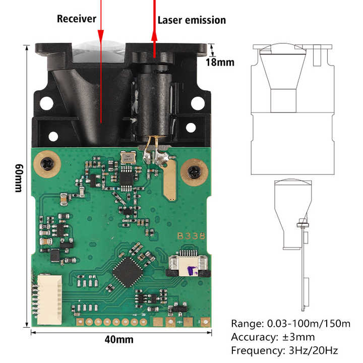 Laser Distance Sensor Module With RS232 Protocol Wireless Bluetooth ...