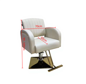 Elegante Poltrona Professionale in Pelle Bianca per Salone di Bellezza con Finiture Dorate per Centri Estetici di Lusso - Product Image 5