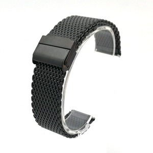Correa de cadena de reloj milanesa de acero inoxidable de 22mm de grosor para hombre, reloj de malla de tiburón sólido - Product Image 4