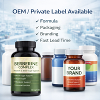 [Faible MOQ OEM] Capsules de complexe de berbérine 1200mg |   Soutien du métabolisme |   Complément alimentaire en marque blanche pour les vendeurs Amazon et TikTok