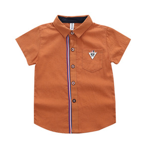 Chemise pour bébé garçon, style tendance, été, manches courtes, coton imprimé, bouton, poche, douce, décontractée - Product Image 4
