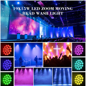 מחיר מפעל 19x15W תאורת ראש נעה RGBW 4 ב-1 עם שבבי LED זום סטרוב DMX512 בקרת סאונד IP20 תאורת דיסקו לחתונות, מועדונים, ברים ודיג'יי - Product Image 2