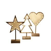 Lampe de table en cuivre LED créative haut de gamme en forme de cœur et d'étoiles pour Noël, idéale pour la décoration de la maison, de la chambre et comme accessoire photo