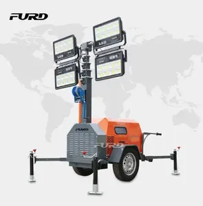 7m trailer mobile light towers 5kw generator portable mobile tower light