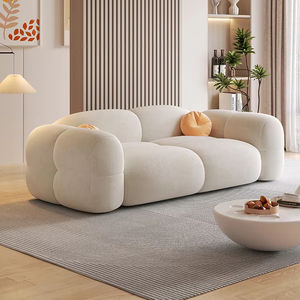 Divano Moderno Scandinavo Crema Arredo Casa Divano da Soggiorno Divano Letto in Tessuto Personalizzato - Product Image 4