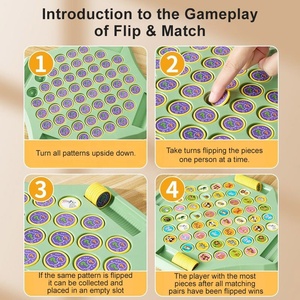 Trẻ em lật bảng trò chơi CHA mẹ-con tương tác chiến tập trung đào tạo Bộ nhớ cờ vua câu đố đồ chơi động vật lật cờ vua - Product Image 5