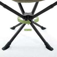 Chaise pliante rotative en alliage d'aluminium pour le camping en plein air, la pêche, portable, légère, haute capacité de charge, avec porte-gobelet