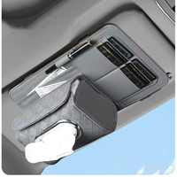 Organisateur de pare-soleil de voiture, porte-stylo, porte-mouchoirs, rangement en cuir PU, sac de rangement suspendu pour pare-soleil de voiture, pochette pour billets