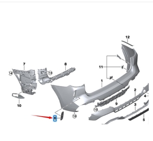 51128081887 nastro di rivestimento sinistro del paraurti posteriore per BMW <span class=keywords><strong>X3</strong></span> <span class=keywords><strong>G01</strong></span> - Product Image 5