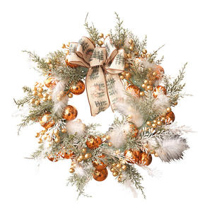 Guirlande de Noël artificielle faite à la main de 48 cm en gros, décoration suspendue pour porte d'entrée - Product Image 5