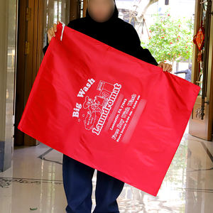 OEM Extra grande capacità riutilizzabile con coulisse in poliestere borsa da bucato Rip-Stop vestiti sporchi da viaggio lavabili in lavatrice stampati personalizzati - Product Image 5