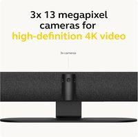Cámara de Video para Sala de Reuniones Jabra PanaCast 50 Inteligente Panorámica de 180° y 4K, Cámara Web de Gran Angular Fácil de Configurar con Micrófonos