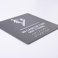 Panneaux de signalisation tactile ADA en métal personnalisés, panneaux de signalisation de direction tactile pour bureaux et hôtels