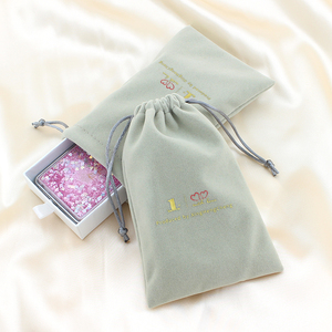 Custom Flannelette Pocket Jewelry Velvet <b>Storage</b> Bag Gift Bag Super Soft High Quality <b>Grey</b> Drawstring Pouch - Product Image 3