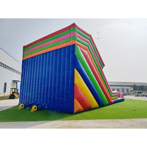 Château gonflable commercial avec toboggan combiné et mur d'escalade, toboggans géants gonflables commerciaux à vendre avec deux échelles - Product Image 6