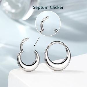 Anneau de nez en forme de croissant de lune en acier inoxydable doré, bijou de septum, piercing d'oreille, forme ronde M2408 - Product Image 3