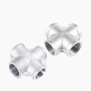 NPT ZG thép không gỉ 304 ống nối thủy lực phụ kiện đường ống bốn <span class=keywords><strong>4</strong></span> cách nữ chủ đề chéo khớp nối - Product Image 2