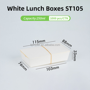 Boîte à lunch jetable à emporter blanche avec couvercle Plateau à biscuits à charnière Emballage alimentaire pour gâteau salade Composable à enrobage écologique - Product Image 6