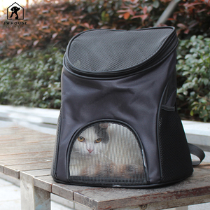 Mochila Transportadora para <span class=keywords><strong>Gatos</strong></span>, para Viajes al Aire Libre, Transpirable, Ecológica, de Cuero y Nailon, Estilo Casual, con Cierre de Cremallera - Product Image 2