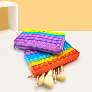 Juego de Burbujas de Silicona Coloridas para Niños y Adultos, Estuche para Lápices Antiestrés, Bolsa de Maquillaje, Juguetes para Cuadernos - Product Image 1