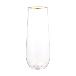 Vasos de cristal Verres à vin sans pied en plastique PET transparent bon marché Logo personnalisé gobelet sans tige - Product Image 5