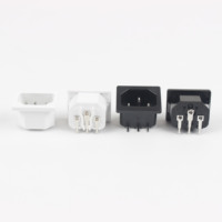 Adaptateur de prise de courant mâle-femelle 3 broches AC 250V 10A IEC 320 C14 à montage sur panneau, connecteur d'alimentation, prise PA66