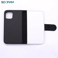 Étui de téléphone en cuir PU mini SCCFMM pour iPhone 13, coque de téléphone à sublimation avec emplacements pour cartes bancaires, étui de protection pour impression DIY