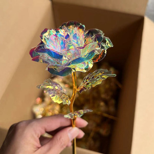 24K Bouquet di lamina d'oro colorato rosa abbagliante Design 40cm materiale muschio regalo di san valentino per il compleanno della <span class=keywords><strong>moglie</strong></span> fidanzata - Product Image 6