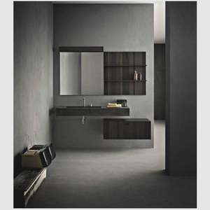 Luxury Modern Design Solid Wood Bathroom <b>Drawer</b> Storage <b>Vanity</b> Wall-Mounted <b>with</b> LED Mirror Popular for Hotels Bathrooms Sink - Product Image 3