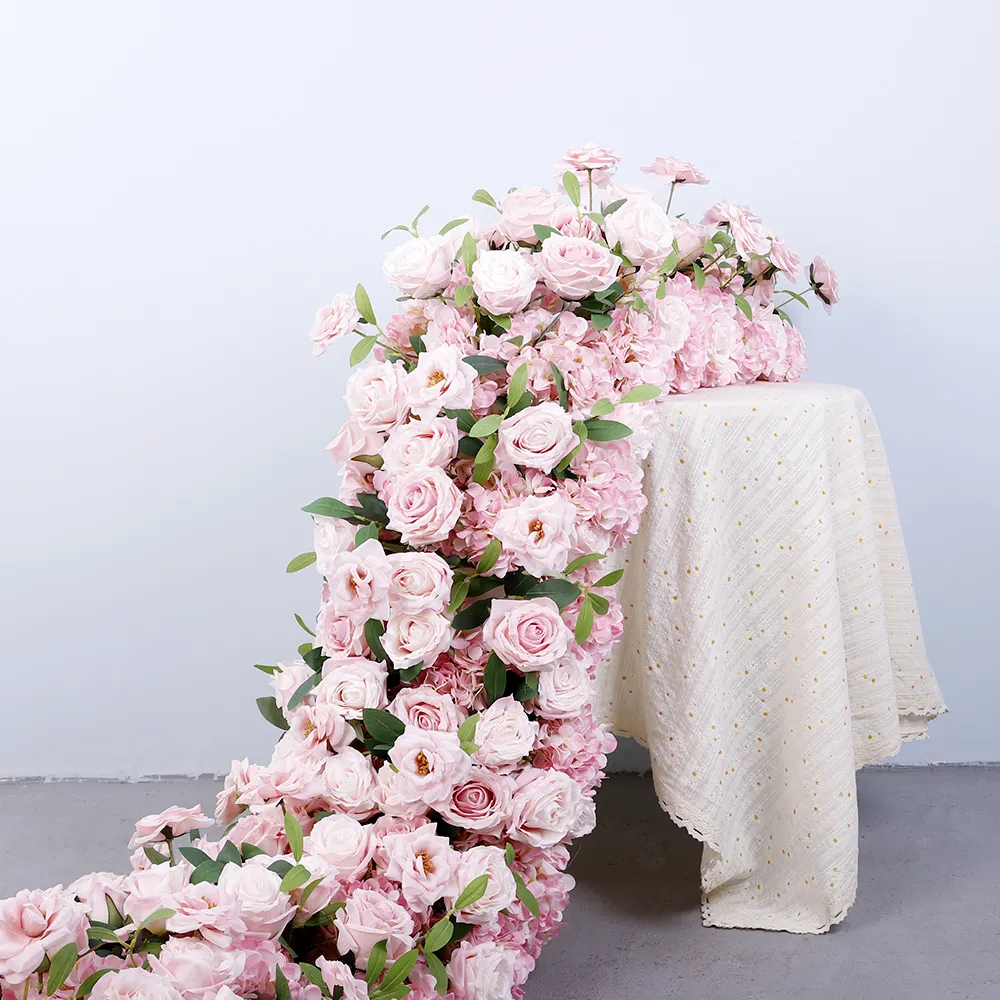 زهور اصطناعية بعجل طاولة وردية قابلة للتخصيص لتزيين حفلات الزفاف خلفية لحفلات الزفاف زهور لحفلات الزفاف