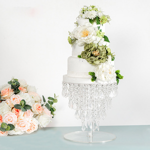 LANJO Elegant Acrylic <b>Crystal</b> Cake <b>Stand</b> Chandelier Style Wedding Decor Display Pedestal with Detachable Design - Product Image 1