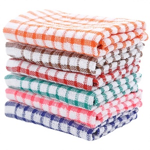 Essuie-tout de cuisine en coton biologique GOTS 100 %, motif à carreaux, absorbant, tissé, type gaufré, pour le nettoyage, 40x65 cm, vente en gros - Product Image 1