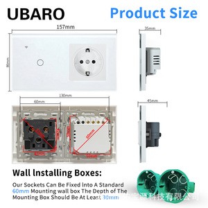 UBARO Smart <b>Switch</b> 3 Gang Zigbee <b>Wireless</b> AC 100-240V With Neutral Wire <b>For</b> Home Automation - Product Image 4