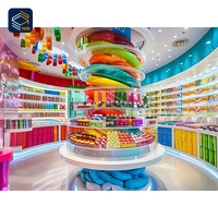Conception d'aménagement de magasin commercial évolutive avec éclairage LED pour l'intérieur, conception de magasin de bonbons pour enfants