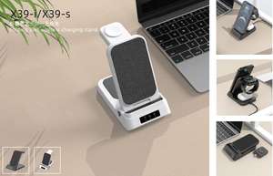 Cargador Inalámbrico para Samsung <span class=keywords><strong>Galaxy</strong></span> S2, Estación de Luz Nocturna de Carga Rápida, Soporte de Escritorio para Teléfono, 3 en 1, 15W - Product Image 3